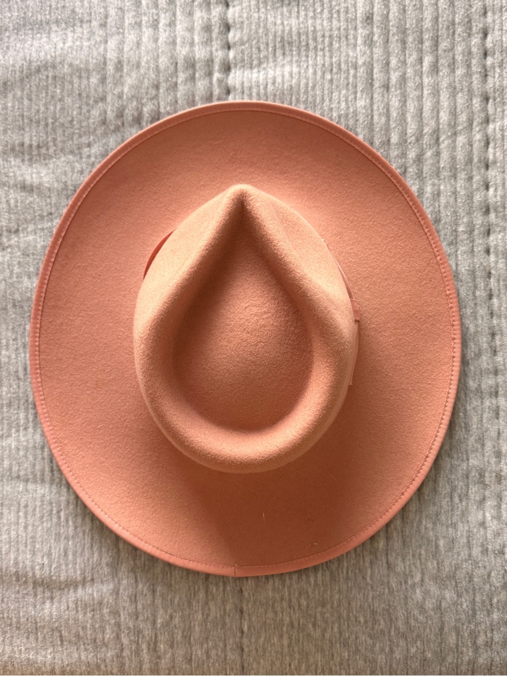 Gigi Pip Blush Wool Rancher Hat Size 57 M Wide Brim Fedora